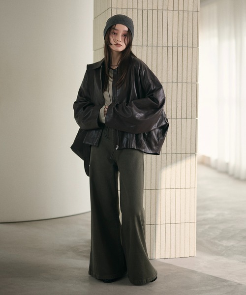 LAULEN(ローレン)の「hem tuck zip blouson /裾タックジップブルゾン(ブルゾン・レディース・ブラウン・FREE)」の8枚目の写真