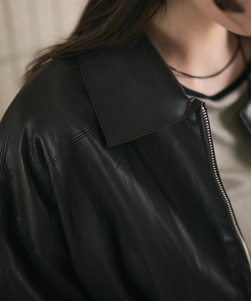 LAULEN(ローレン)の「hem tuck zip blouson /裾タックジップブルゾン(ブルゾン・レディース・ブラウン・FREE)」の7枚目の写真