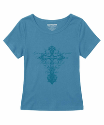ソマ クロス スリムフィット 半袖Tシャツ (ブルー)