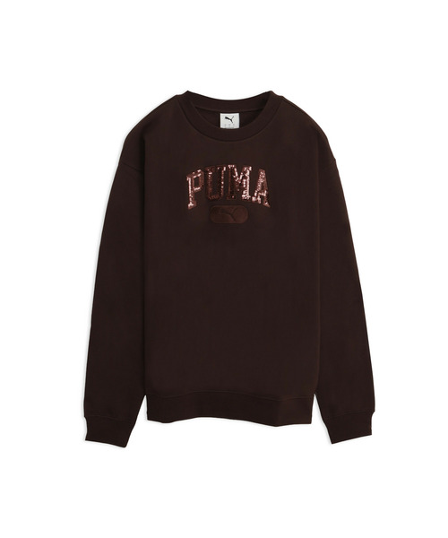 PUMA(プーマ)の「PUMA プーマ ウィメンズ ESS スパンコール スタンダード クルースウェット(スウェット・レディース・オフホワイト/ブラック/ダークブラウン系・MEDIUM/X-SMALL/SMALL/LARGE)」の3枚目の写真