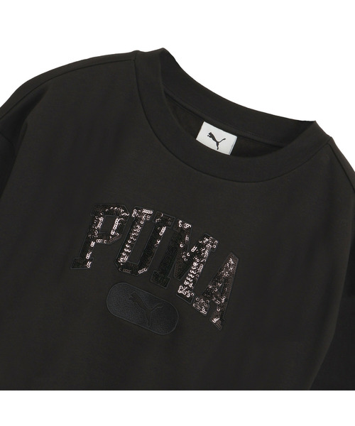PUMA(プーマ)の「PUMA プーマ ウィメンズ ESS スパンコール スタンダード クルースウェット(スウェット・レディース・オフホワイト/ブラック/ダークブラウン系・MEDIUM/X-SMALL/SMALL/LARGE)」の7枚目の写真