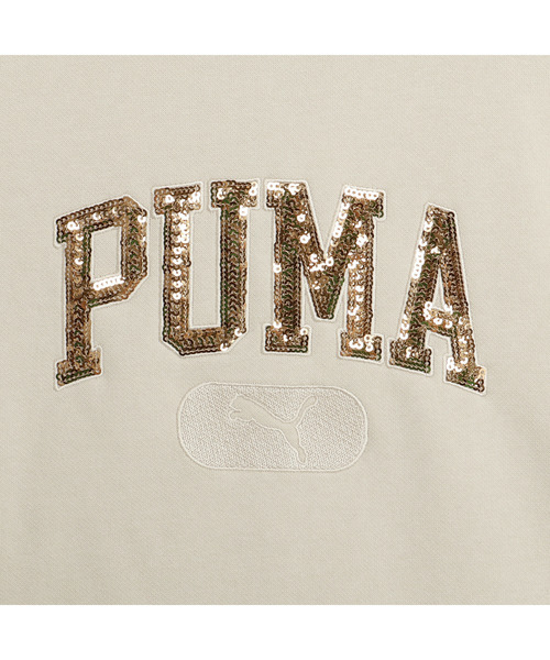PUMA(プーマ)の「PUMA プーマ ウィメンズ ESS スパンコール スタンダード クルースウェット(スウェット・レディース・オフホワイト/ブラック/ダークブラウン系・MEDIUM/X-SMALL/SMALL/LARGE)」の12枚目の写真