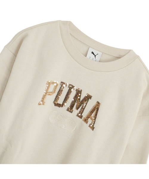 PUMA(プーマ)の「PUMA プーマ ウィメンズ ESS スパンコール スタンダード クルースウェット(スウェット・レディース・オフホワイト/ブラック/ダークブラウン系・MEDIUM/X-SMALL/SMALL/LARGE)」の13枚目の写真