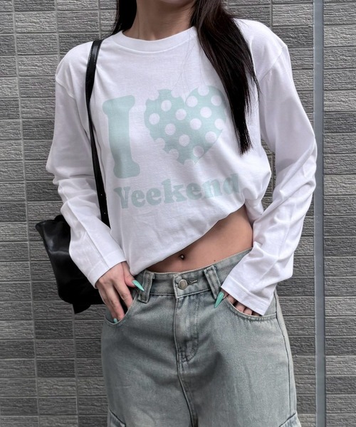 etta（エタ）の「ドット柄ハートロンT／長袖Tシャツ（Tシャツ/カットソー・レディース・ホワイト/A・MEDIUM）」の11枚目の写真