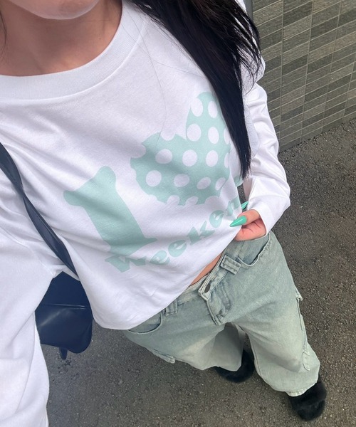 etta（エタ）の「ドット柄ハートロンT／長袖Tシャツ（Tシャツ/カットソー・レディース・ホワイト/A・MEDIUM）」の13枚目の写真