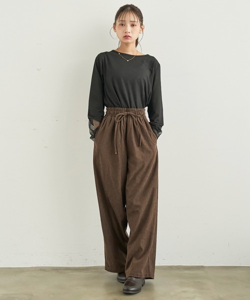 mil(ミル)の「コーデュロイ リラックスパンツ 【588232】(その他パンツ・レディース・ダークベージュ/アイボリー/ブラウン・M-Regular/M-Short/S-Regular/S-Short)」の21枚目の写真
