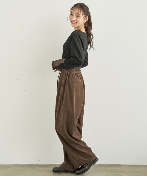 mil(ミル)の「コーデュロイ リラックスパンツ 【588232】(その他パンツ・レディース・ダークベージュ/アイボリー/ブラウン・M-Regular/M-Short/S-Regular/S-Short)」の22枚目の写真