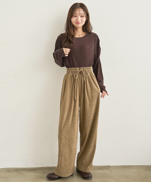 mil(ミル)の「コーデュロイ リラックスパンツ 【588232】(その他パンツ・レディース・ダークベージュ/アイボリー/ブラウン・M-Regular/M-Short/S-Regular/S-Short)」の8枚目の写真
