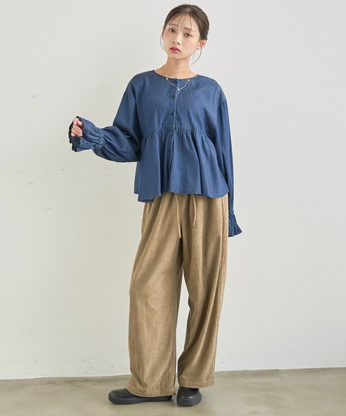 mil(ミル)の「コーデュロイ リラックスパンツ 【588232】(その他パンツ・レディース・ダークベージュ/アイボリー/ブラウン・M-Regular/M-Short/S-Regular/S-Short)」の17枚目の写真