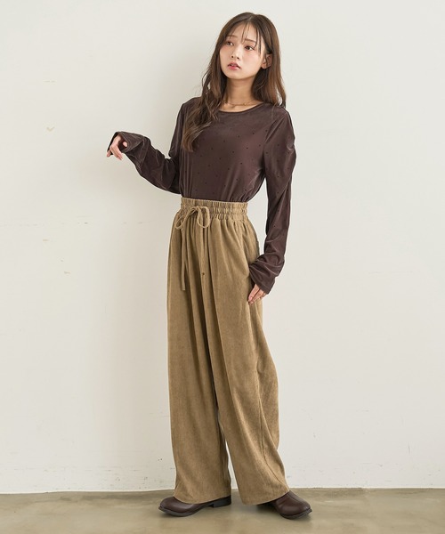mil(ミル)の「コーデュロイ リラックスパンツ 【588232】(その他パンツ・レディース・ダークベージュ/アイボリー/ブラウン・M-Regular/M-Short/S-Regular/S-Short)」の14枚目の写真