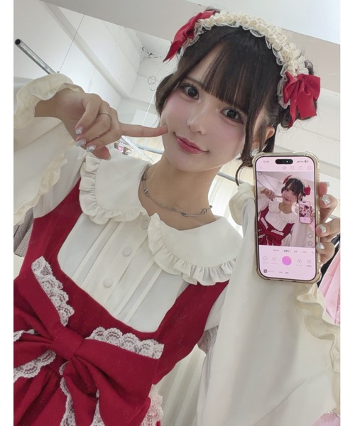 Ank Rouge(アンクルージュ)の「【再販】ショートケーキの夢ワンピース(ワンピース・レディース・レッド/ピンク・M)」の9枚目の写真