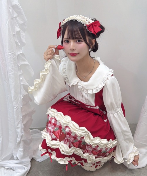 Ank Rouge(アンクルージュ)の「【再販】ショートケーキの夢ワンピース(ワンピース・レディース・レッド/ピンク・M)」の8枚目の写真