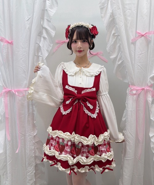 Ank Rouge(アンクルージュ)の「【再販】ショートケーキの夢ワンピース(ワンピース・レディース・レッド/ピンク・M)」の7枚目の写真