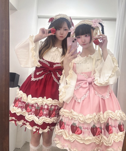 Ank Rouge(アンクルージュ)の「【再販】ショートケーキの夢ワンピース(ワンピース・レディース・レッド/ピンク・M)」の11枚目の写真
