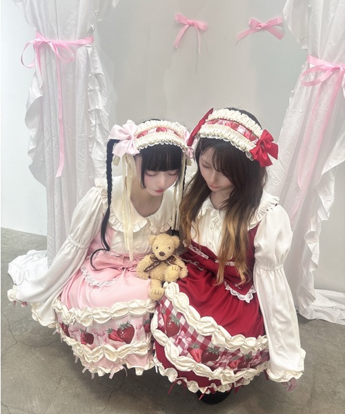 Ank Rouge(アンクルージュ)の「【再販】ショートケーキの夢ワンピース(ワンピース・レディース・レッド/ピンク・M)」の13枚目の写真
