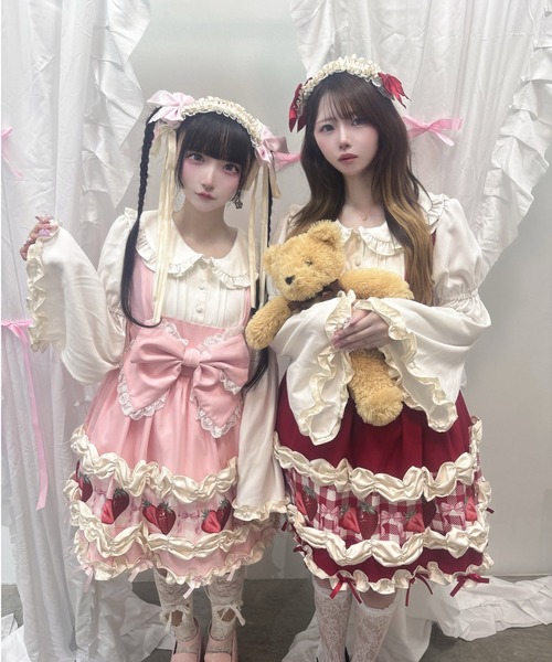Ank Rouge(アンクルージュ)の「【再販】ショートケーキの夢ワンピース(ワンピース・レディース・レッド/ピンク・M)」の14枚目の写真