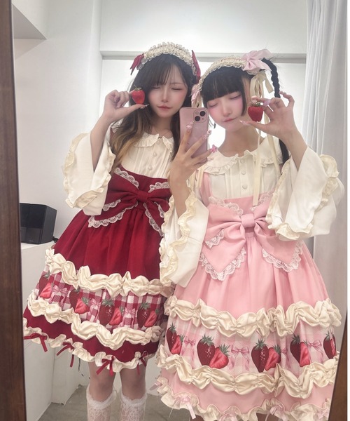 Ank Rouge(アンクルージュ)の「【再販】ショートケーキの夢ワンピース(ワンピース・レディース・レッド/ピンク・M)」の12枚目の写真