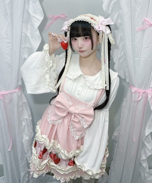 Ank Rouge(アンクルージュ)の「【再販】ショートケーキの夢ワンピース(ワンピース・レディース・レッド/ピンク・M)」の5枚目の写真