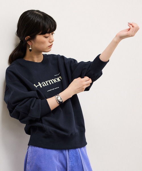 ADAM ET ROPE'(アダムエロペ)の「【WEB限定】フロッキーロゴスウェット(スウェット・レディース・ダークブラウン/オフホワイト/ネイビー・FREE)」の15枚目の写真