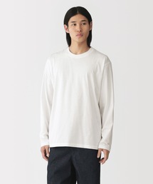 紳士 天竺編みクルーネック長袖Tシャツ
