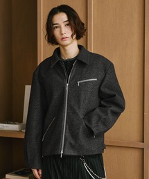 【WOOLLYTEC/ウーリーテック】ZIP DESIGN SHORT BLOUSON/ジップデザインショートブルゾン