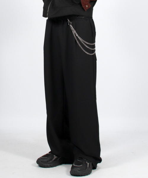 DEMARC(ドゥマーク)の「M ソリッド ストレートフィット セミワイドパンツ - ブラック(スラックス・メンズ・その他・LARGE/MEDIUM)」の4枚目の写真