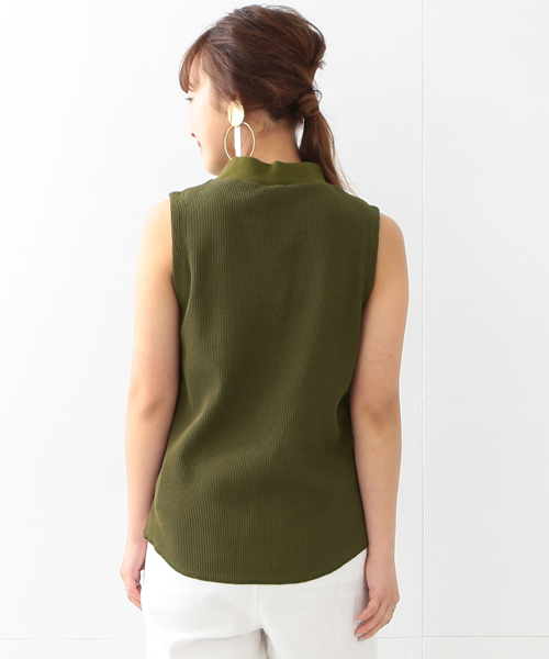 Ray BEAMS(レイビームス)の「◇【ラブリ着用】Ray BEAMS / サーマル ハイネックノースリーブ(Tシャツ/カットソー・レディース・オリーブ/オフホワイト/ベージュ/ネイビー・ONE SIZE)」の7枚目の写真