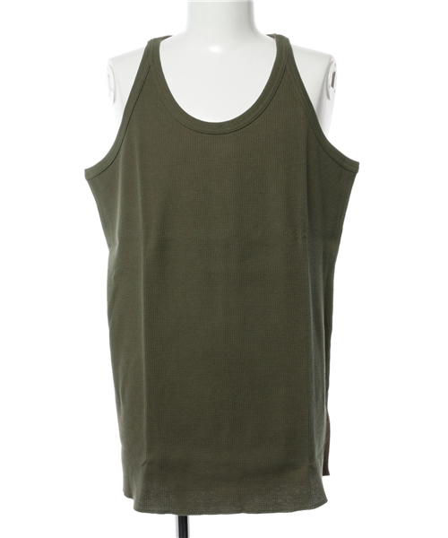URBAN RESEARCH DOORS MENS（アーバンリサーチ ドアーズ メンズ）の「KIFFE COTTON WAFFLE LONGTANKTOP（タンクトップ・メンズ・ブラック/オリーブ/グレー/ホワイト・LARGE/MEDIUM）」の4枚目の写真