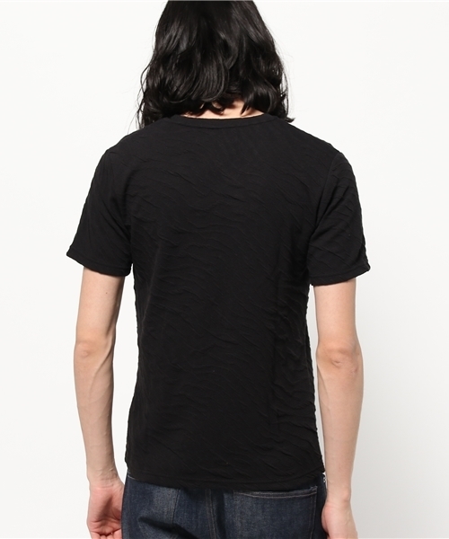 VENCEEXCHANGE（ヴァンスエクスチェンジ）の「膨れジャカード半袖Tシャツ    （Tシャツ/カットソー・メンズ・ブラック/ネイビー/グレー/ホワイト/オリーブ・LARGE/MEDIUM）」の10枚目の写真