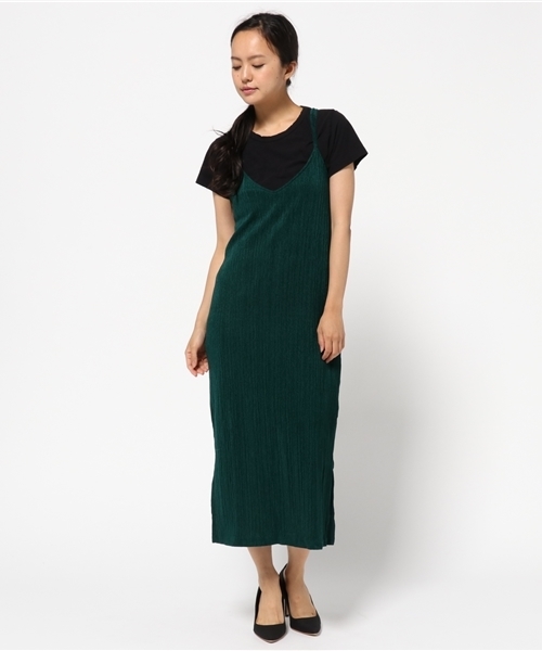 MOUSSY（マウジー）の「VELOUR SLIP DRESS J（ワンピース・レディース・ブラック/ダークグリーン/ピンク・FREE）」の12枚目の写真