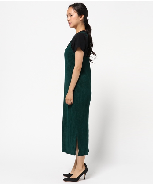 MOUSSY（マウジー）の「VELOUR SLIP DRESS J（ワンピース・レディース・ブラック/ダークグリーン/ピンク・FREE）」の5枚目の写真