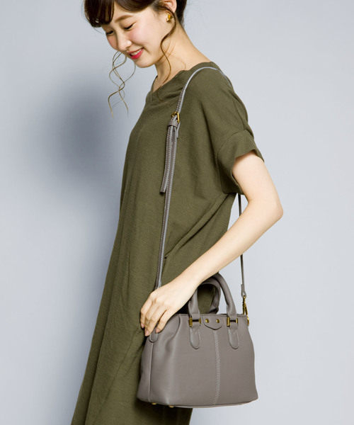 PLAIN CLOTHING（プレーンクロージング）の「ギャザーハンドバッグ/ショルダーバッグ【PLAIN CLOTHING】（ハンドバッグ・レディース・レッド/ベージュ/グレー/ブラック・FREE）」の3枚目の写真