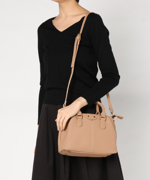 PLAIN CLOTHING（プレーンクロージング）の「ギャザーハンドバッグ/ショルダーバッグ【PLAIN CLOTHING】（ハンドバッグ・レディース・レッド/ベージュ/グレー/ブラック・FREE）」の9枚目の写真