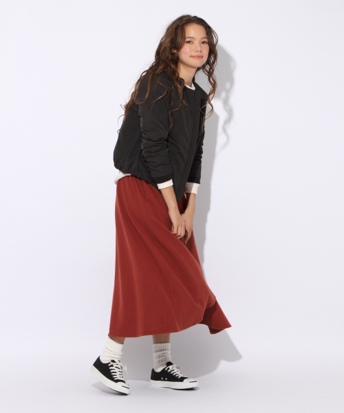 niko and...（ニコアンド）の「オモテ起毛アシメフレアスカート【niko and ...】（スカート・レディース・ブラック/グリーン/キャメル/オレンジ・3/4）」の4枚目の写真