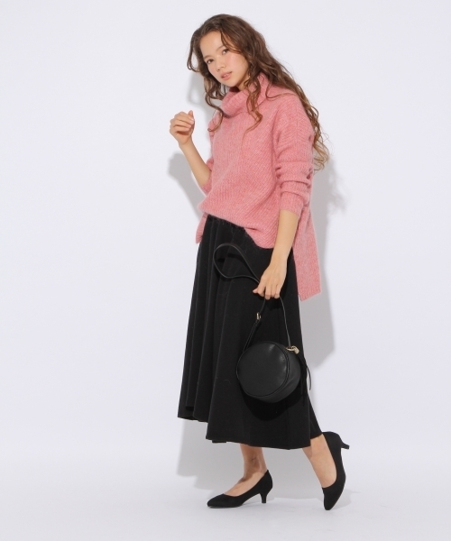 niko and...（ニコアンド）の「オモテ起毛アシメフレアスカート【niko and ...】（スカート・レディース・ブラック/グリーン/キャメル/オレンジ・3/4）」の2枚目の写真