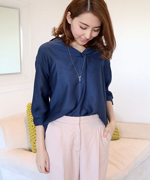 N.（N. Natural Beauty Basic）（エヌエヌナチュラルビューティーベーシック）の「ウォッシャブルビエラブラウス（シャツ/ブラウス・レディース・ホワイト系その他/ピンク/ネイビー/ホワイト・MEDIUM）」の3枚目の写真