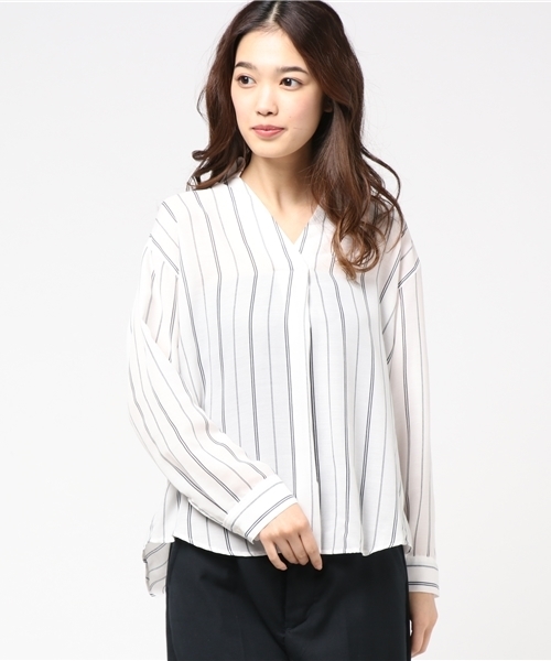 N.（N. Natural Beauty Basic）（エヌエヌナチュラルビューティーベーシック）の「ウォッシャブルビエラブラウス（シャツ/ブラウス・レディース・ホワイト系その他/ピンク/ネイビー/ホワイト・MEDIUM）」の15枚目の写真