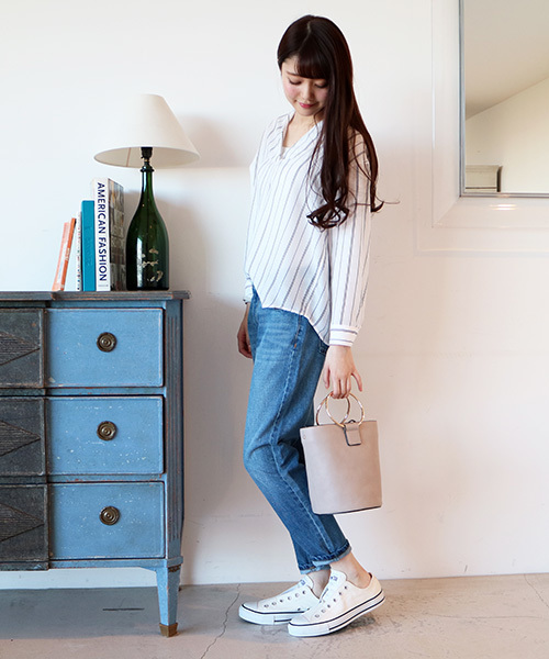 N.（N. Natural Beauty Basic）（エヌエヌナチュラルビューティーベーシック）の「ウォッシャブルビエラブラウス（シャツ/ブラウス・レディース・ホワイト系その他/ピンク/ネイビー/ホワイト・MEDIUM）」の17枚目の写真