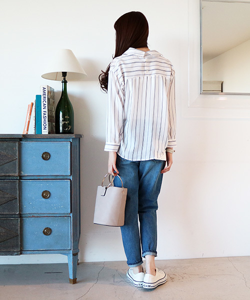 N.（N. Natural Beauty Basic）（エヌエヌナチュラルビューティーベーシック）の「ウォッシャブルビエラブラウス（シャツ/ブラウス・レディース・ホワイト系その他/ピンク/ネイビー/ホワイト・MEDIUM）」の18枚目の写真