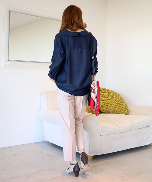 N.（N. Natural Beauty Basic）（エヌエヌナチュラルビューティーベーシック）の「ウォッシャブルビエラブラウス（シャツ/ブラウス・レディース・ホワイト系その他/ピンク/ネイビー/ホワイト・MEDIUM）」の21枚目の写真