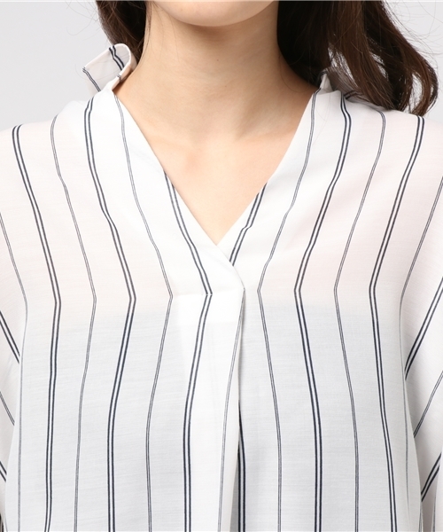 N.（N. Natural Beauty Basic）（エヌエヌナチュラルビューティーベーシック）の「ウォッシャブルビエラブラウス（シャツ/ブラウス・レディース・ホワイト系その他/ピンク/ネイビー/ホワイト・MEDIUM）」の8枚目の写真