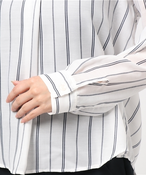 N.（N. Natural Beauty Basic）（エヌエヌナチュラルビューティーベーシック）の「ウォッシャブルビエラブラウス（シャツ/ブラウス・レディース・ホワイト系その他/ピンク/ネイビー/ホワイト・MEDIUM）」の9枚目の写真