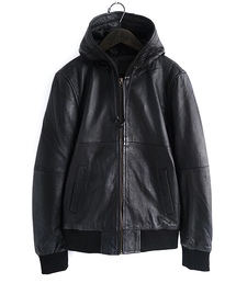 MONO-MART | 本革レザージャケット ライダース フードフルジップ(ライダースジャケット)