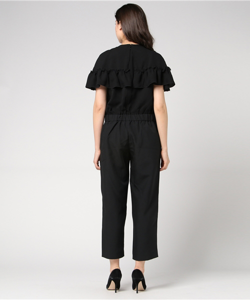 MERLOT（メルロー）の「ケープフリルオールインワン040-2776（つなぎ/オールインワン・レディース・オフホワイト/ブラック・L/M）」の10枚目の写真