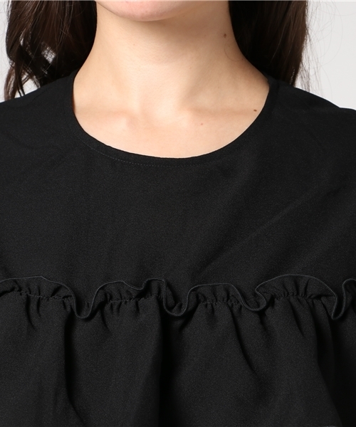 MERLOT（メルロー）の「ケープフリルオールインワン040-2776（つなぎ/オールインワン・レディース・オフホワイト/ブラック・L/M）」の11枚目の写真