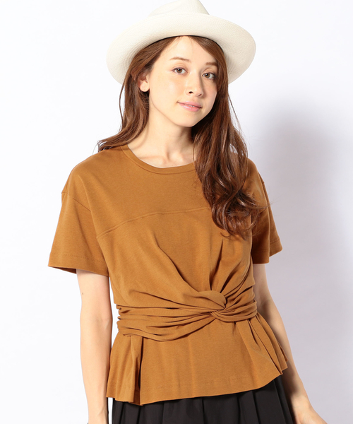 Khaju（カージュ）の「Khaju:ツイストジャージートップス（Tシャツ/カットソー・レディース・ブラック/キャメル・ONE SIZE）」の16枚目の写真