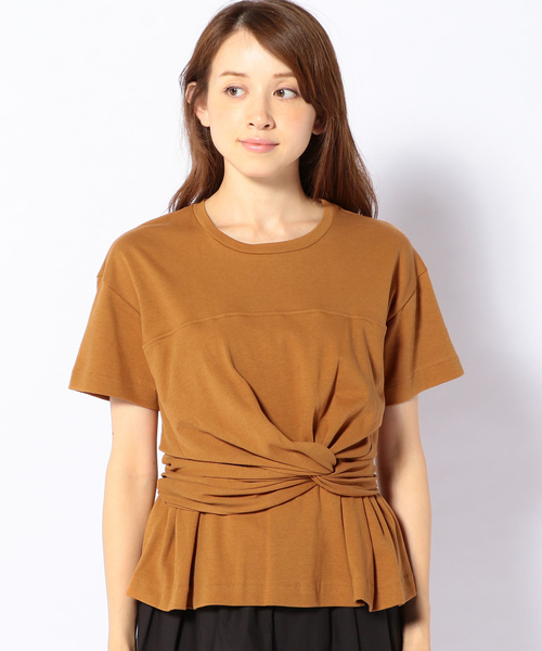 Khaju（カージュ）の「Khaju:ツイストジャージートップス（Tシャツ/カットソー・レディース・ブラック/キャメル・ONE SIZE）」の15枚目の写真