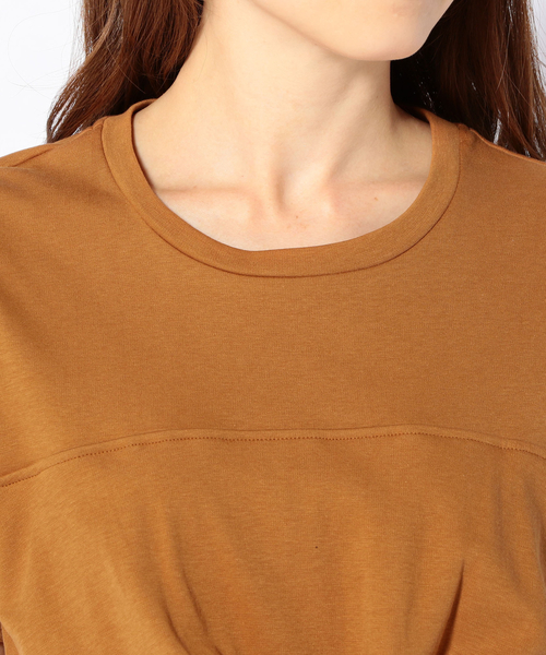 Khaju（カージュ）の「Khaju:ツイストジャージートップス（Tシャツ/カットソー・レディース・ブラック/キャメル・ONE SIZE）」の11枚目の写真