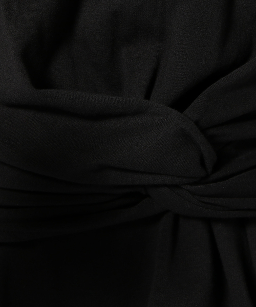 Khaju（カージュ）の「Khaju:ツイストジャージートップス（Tシャツ/カットソー・レディース・ブラック/キャメル・ONE SIZE）」の7枚目の写真