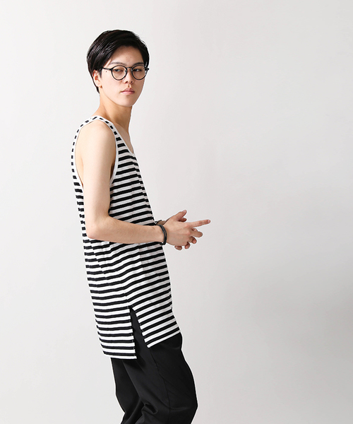 WEGO（ウィゴー）の「WEGO/サイドスリットロングタンクトップ（タンクトップ・メンズ・ホワイト系その他5/ホワイト/ワイン/ブラック・MEDIUM/LARGE）」の21枚目の写真